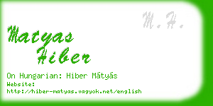 matyas hiber business card